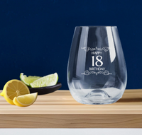 Birthday Engraved Stemless Wine Glass