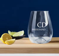 Bridesmaid Engraved Stemless Wine Glass