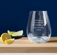 Bridesmaid Engraved Stemless Wine Glass