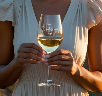 Bridesmaid Engraved Wine Glass