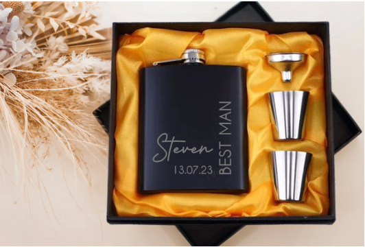 Groomsmen Whisky Flask Set