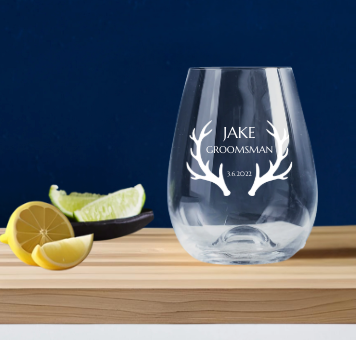 Groomsmen Engraved Stemless Wine Glass