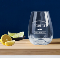 Groomsmen Engraved Stemless Wine Glass