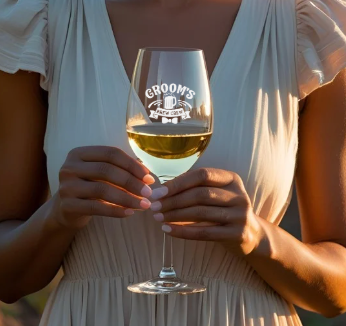 Bucks Engraved Wine Glass