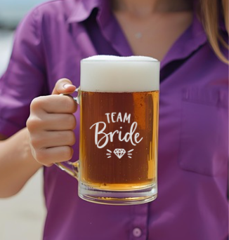 Hens Engraved Beer Glass