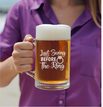 Hens Engraved Beer Glass