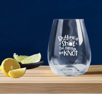 Hens Party Engraved Stemless Wine Glass