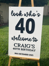 Birthday Party Sign - Look Who's Design
