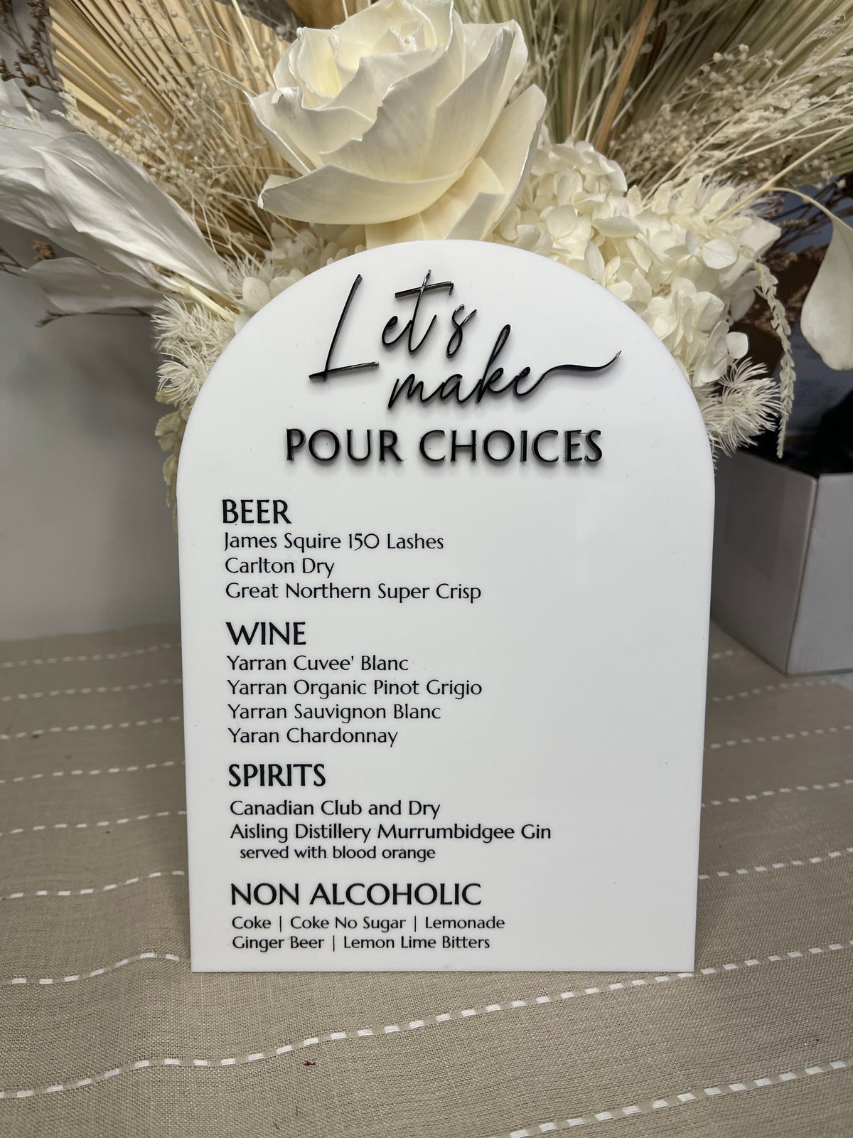 Bar & Menu Sign – Let’s Make Pour Choices Design