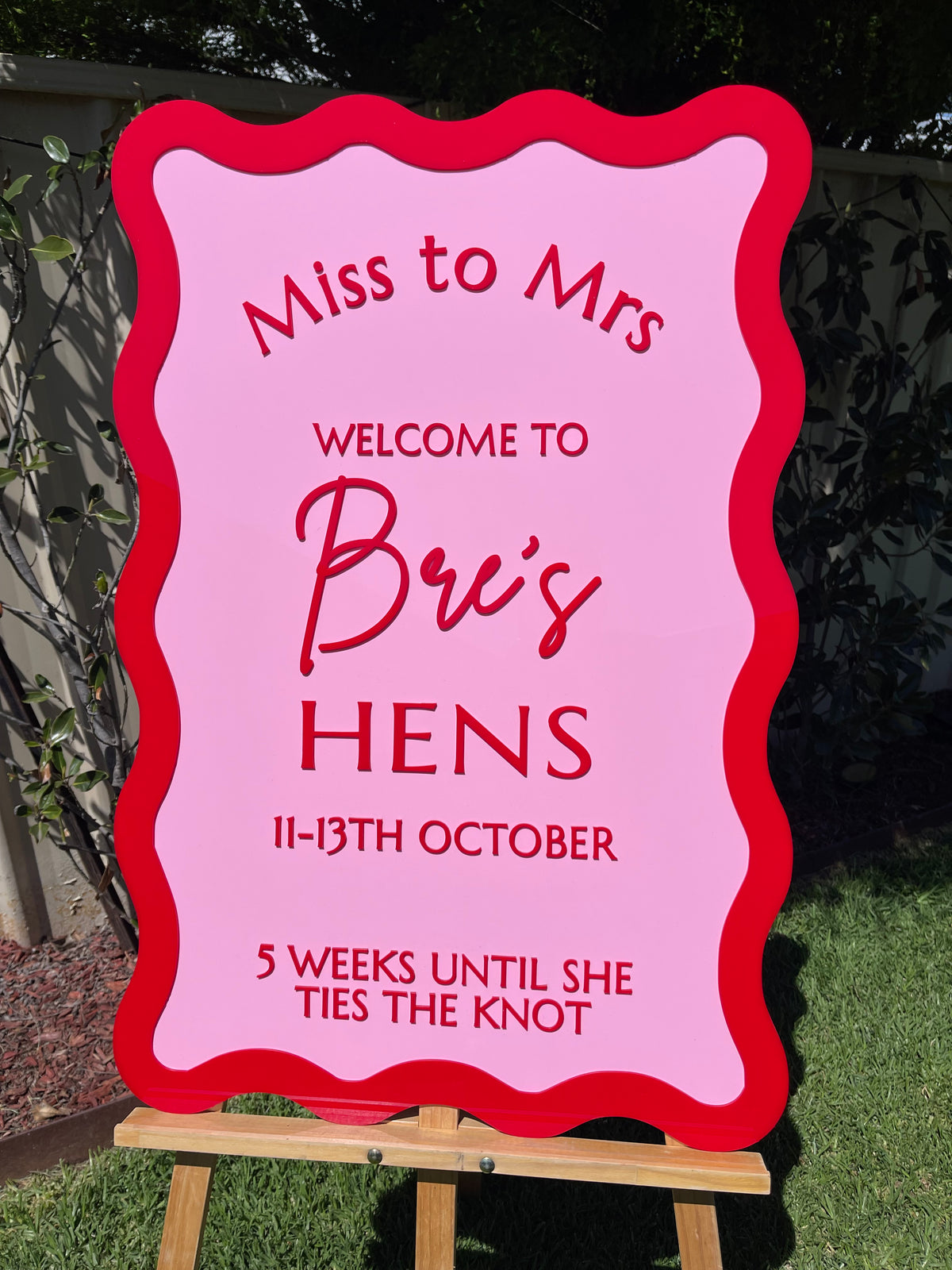 Hens Party Sign – Miss to Mrs Design
