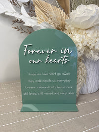 Memorial Sign – Forever In Our Hearts Design