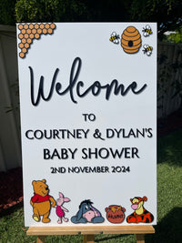 Baby Shower Sign - Pooh & Friends Design