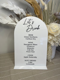Bar & Menu Sign – Let's Drink Design