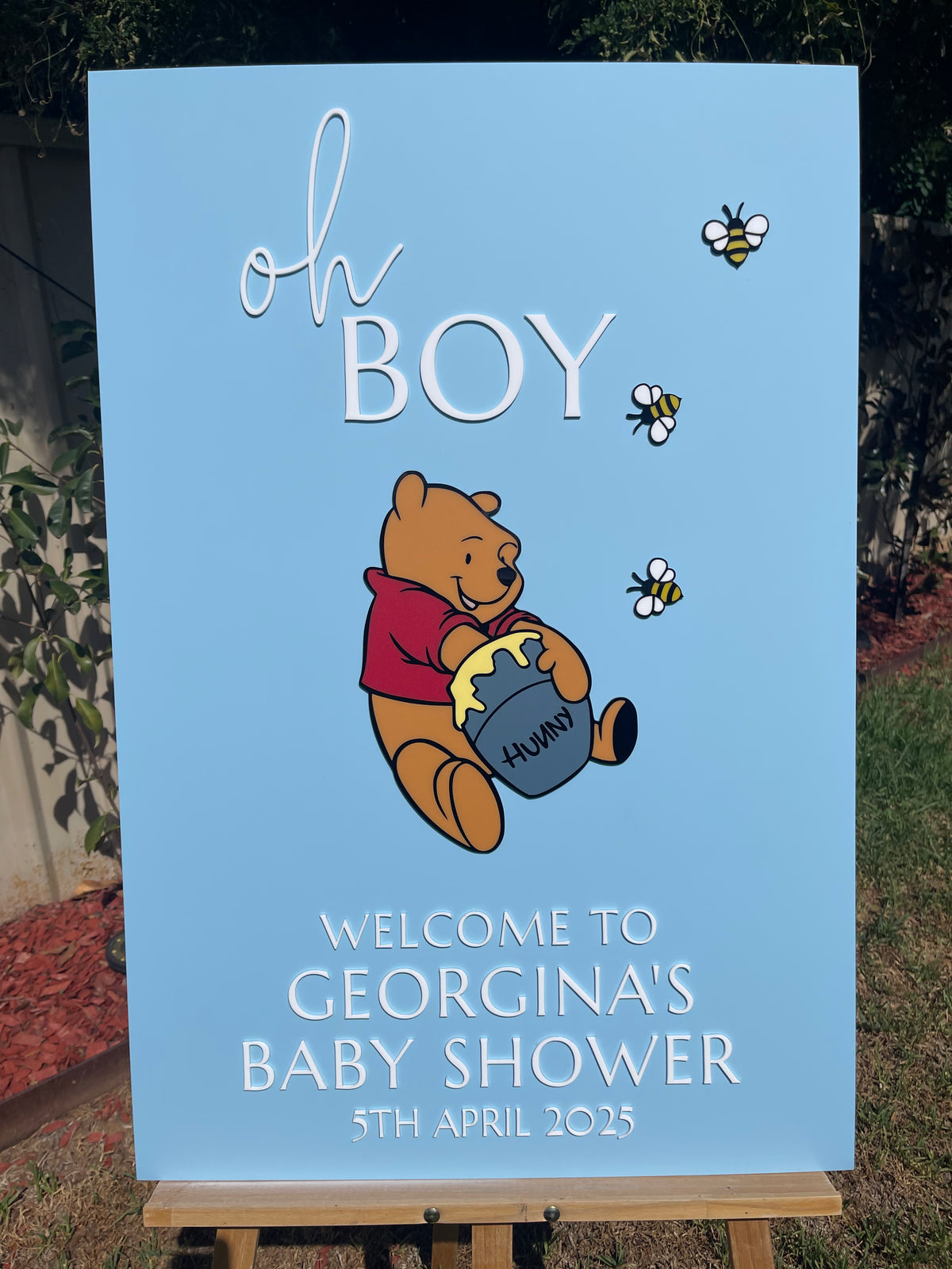 Baby Shower Sign - Pooh & Honey Pot Design