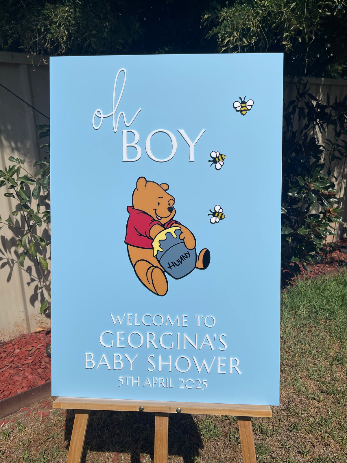 Baby Shower Sign - Pooh & Honey Pot Design