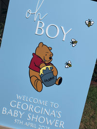 Baby Shower Sign - Pooh & Honey Pot Design