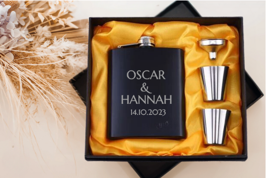 Wedding Party Whisky Flask Set
