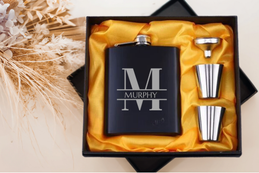 Wedding Party Whisky Flask Set
