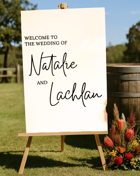 Welcome Sign – Welcome to the Wedding of Natalie Design