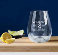 Birthday Engraved Stemless Wine Glass