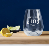 Birthday Engraved Stemless Wine Glass