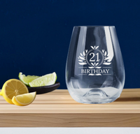 Birthday Engraved Stemless Wine Glass