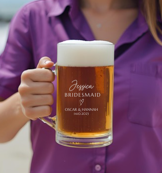 Bridesmaid Engraved Beer Glass