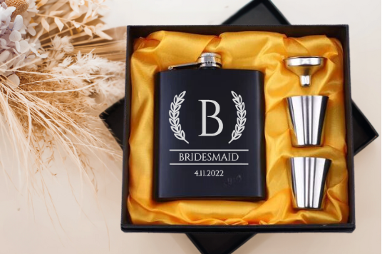 Bridesmaid Whisky Flask Set
