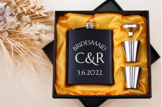 Bridesmaid Whisky Flask Set