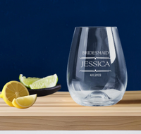Bridesmaid Engraved Stemless Wine Glass