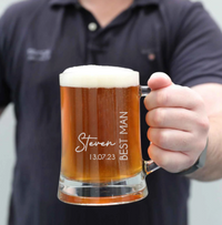 Groomsmen Engraved Beer Glass