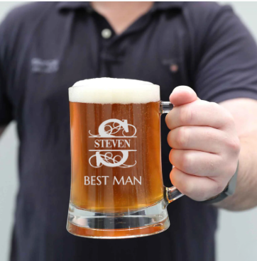 Groomsmen Engraved Beer Glass