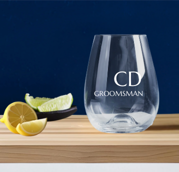 Groomsmen Engraved Stemless Wine Glass