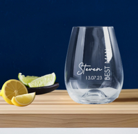 Groomsmen Engraved Stemless Wine Glass