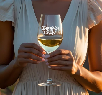 Bucks Engraved Wine Glass