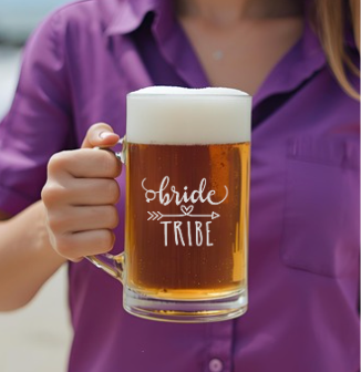 Hens Engraved Beer Glass