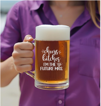 Hens Engraved Beer Glass
