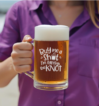 Hens Engraved Beer Glass