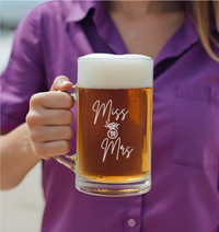 Hens Engraved Beer Glass
