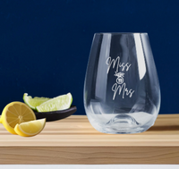 Hens Party Engraved Stemless Wine Glass