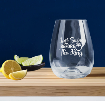 Hens Party Engraved Stemless Wine Glass