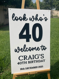 Birthday Party Sign - Look Who's Design