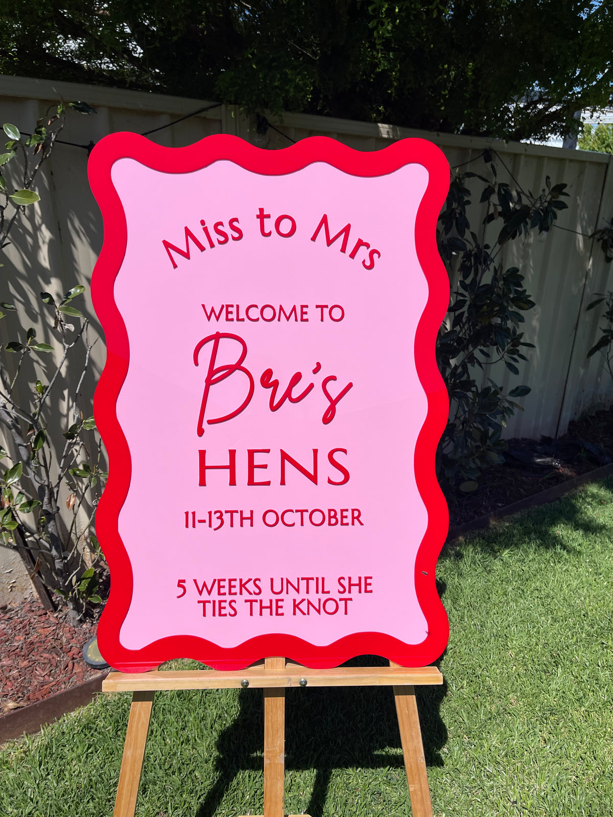 Hens Party Sign – Miss to Mrs Design