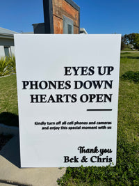 Reception Sign – Unplugged Ceremony Design