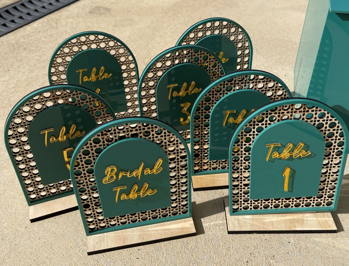 Table Numbers – Rattan Design