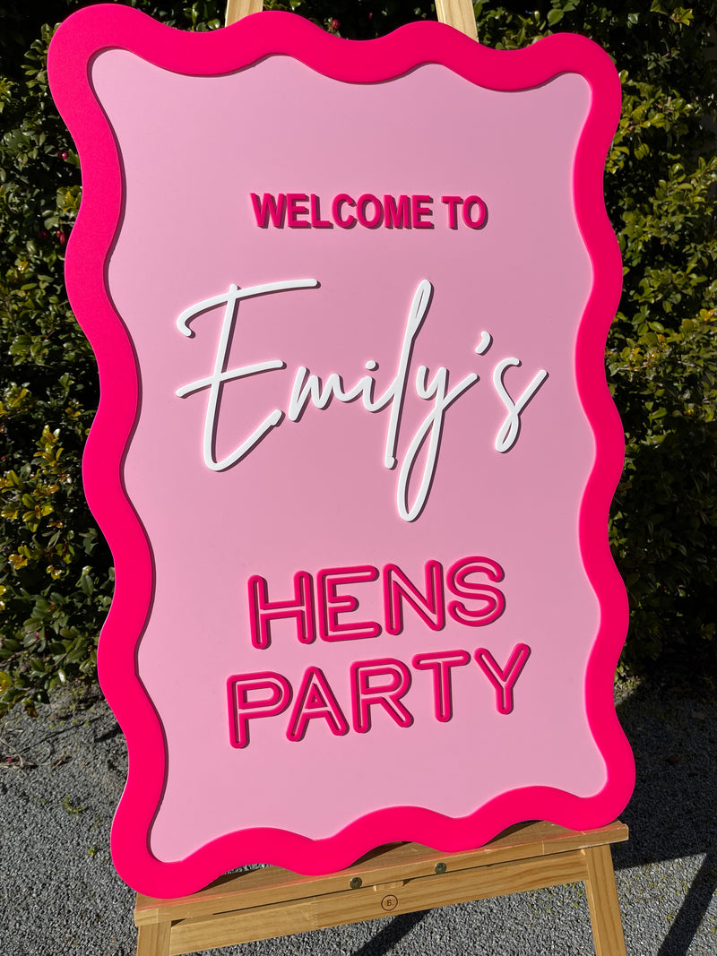 Hens Party Sign – Emily Hen’s Party Design