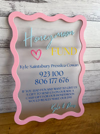 Reception Sign – Honeymoon Fund Design