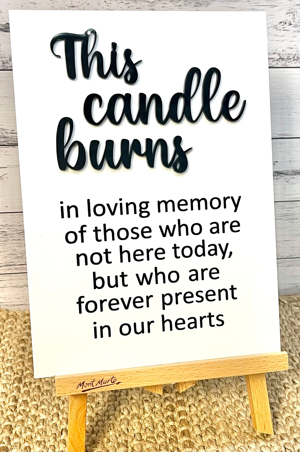 Memorial Sign – This Candle Burns Design