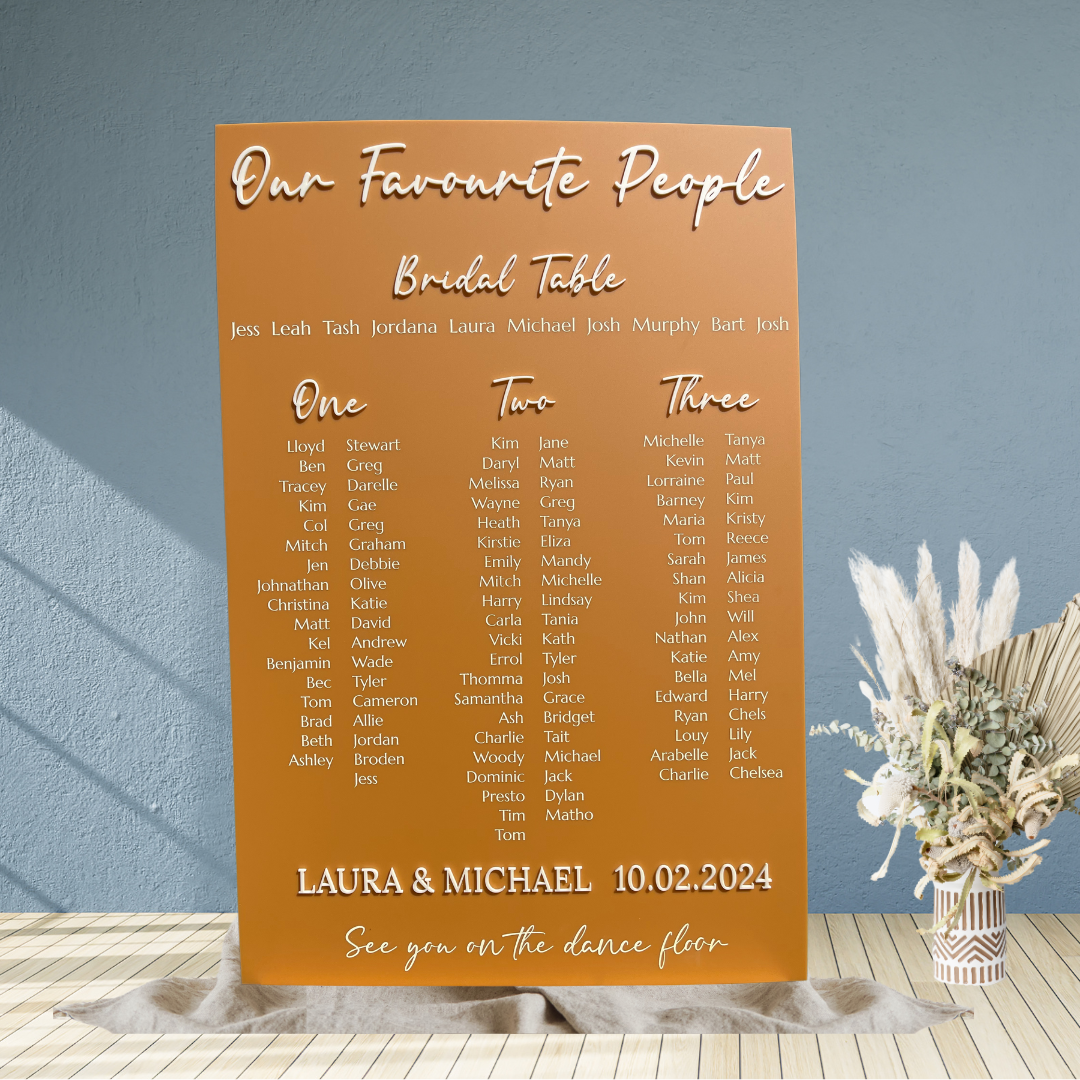 Seating Chart – Our Favourite People Design