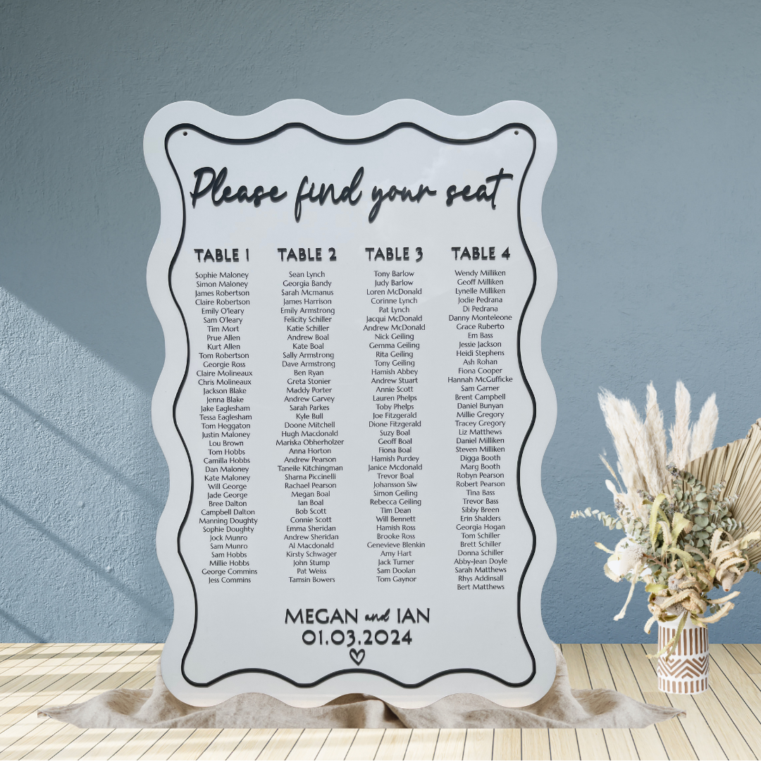 Seating Chart – Please Find Your Seat Design